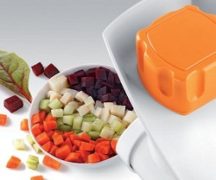 Нарезка овощей кубиками на кухонном комбайне