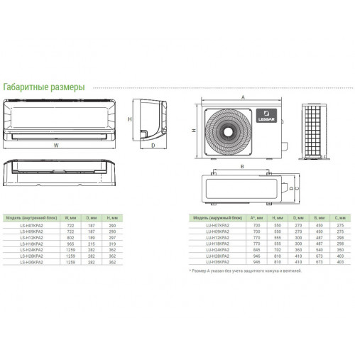 Сплит система Lessar Cool+ LS-H28KPA2/LU-H28KPA2