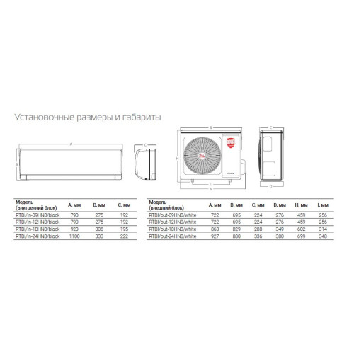 Сплит-система Royal Thermo BAROCCO DC BLACK RTBI-09HN8/black inverter