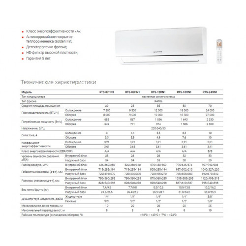 Сплит-система Royal Thermo SIENA RTS-09HN1